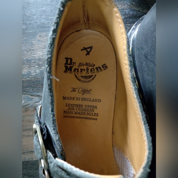 Vtg Dr. Martens 8065 Mary Jane Black Leather Shoes Made In England UK 7 US 9 - Picture 6 of 15